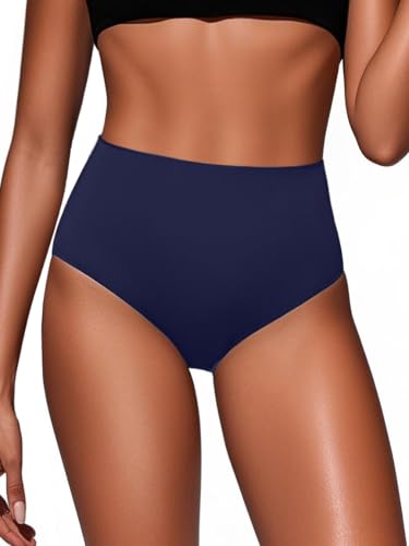 Women High Waisted Bikini Bottoms Full Coverage Swimsuit 2025 Swimwear