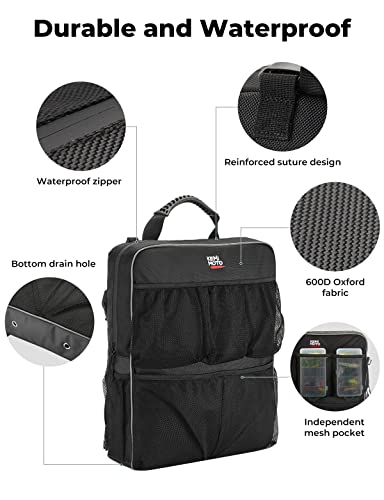 Waterproof Boat Storage Bag with Mesh Pockets - Railing & Seat Mount Organizer