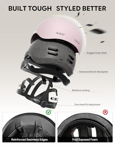 InnerKing Adjustable Bike Helmet for Adults Men Women Matte Dusty Pink Medium