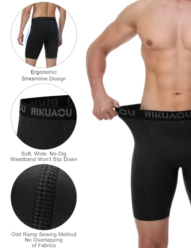 Men's Compression Shorts - Medium Black Spandex Quick Dry Workout Tights