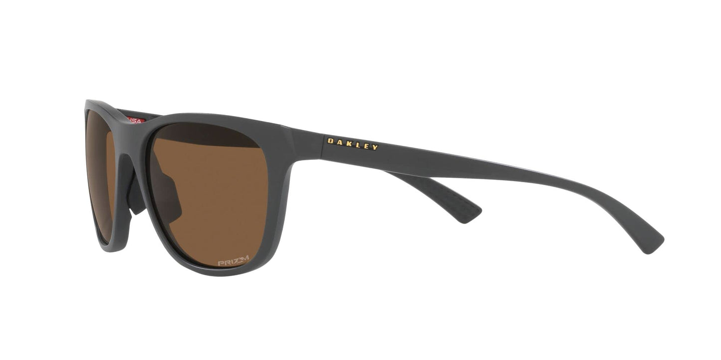 Oakley Womens OO9473 Leadline Square Sunglasses, Matte Carbon/Prizm Bronze, 56 mm