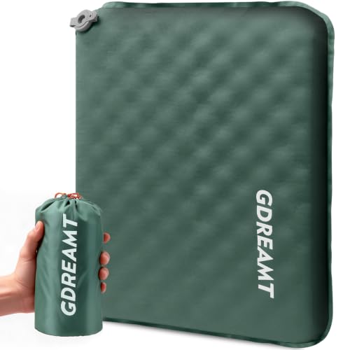 Green Inflatable Seat Cushion Self-Inflating Portable Stadium Seat Pad - 1 Pack