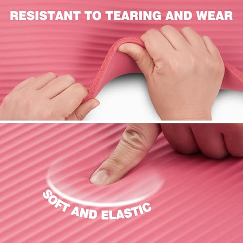 Pink Extra Thick NBR Yoga Mat 72x24x10mm Non-Slip Cushion for Yoga Pilates
