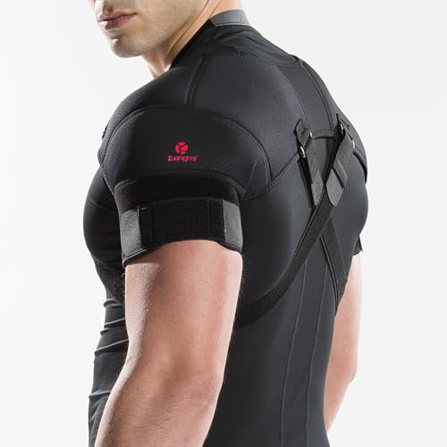 Kuangmi Medium Double Shoulder Support Brace Strap Wrap Neoprene Protector