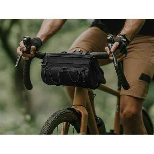 Topeak Tubular BarBag (Black) ? 3.8L Handlebar Duffel Bag for City & Trail Rides | Water-Repellent 600D Polyester, Easy-Access Zipper, Lightweight 258g, Fits 30?55mm Bars