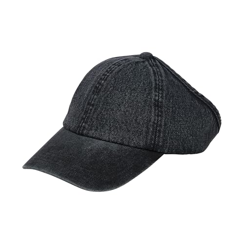Backless Satin Lined Cap for Curls & Protective Styles - Solid Black Denim