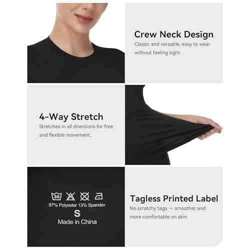 Runhit Compression Shirt Women Short Sleeve Workout Tops Athletic Gym Moisture Wicking T-Shirt Running Yoga Base Layer
