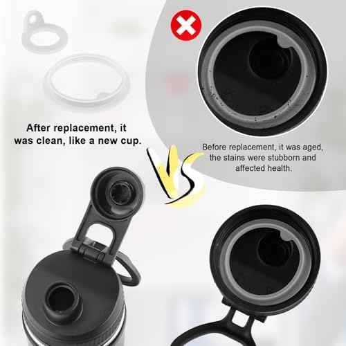 Gasket Replacement for TAKEYA Actives, Silicone Sealing O Ring Leak-Proof Water Bottle Lid Seal Parts Compatible with 18oz, 22oz, 24oz, 32oz, 40oz Water Bottles