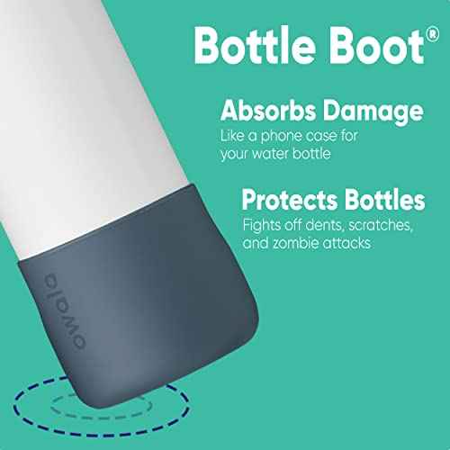 Owala Silicone Water Bottle Boot, Anti-Slip Protective Sleeve for Water Bottle, Protects FreeSip, Twist, and Flip Stainless Steel Water Bottles, 24 Oz, Black