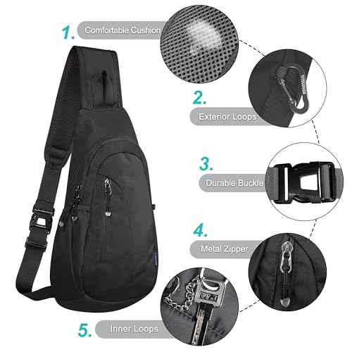 TITECOUGO Small Sling Bag, Lightweight Crossbody Backpack for Men Women, Shoulder Bag for Sports and Outdoor
