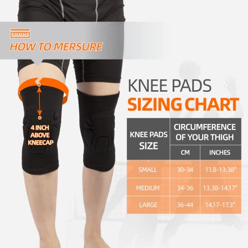 Unisex Volleyball Knee Pads for Dancers & Athletes - Black, Medium