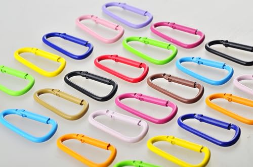 24 Pack Metal Carabiner Clips Keychain Hooks for DIY Crafts and Everyday Use