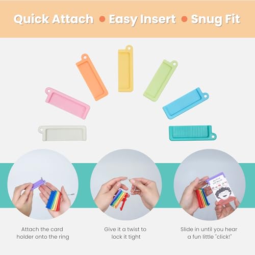21 Pcs Pastel Yoto Card Holder Set with Ring Loops - Kids Travel Organizer