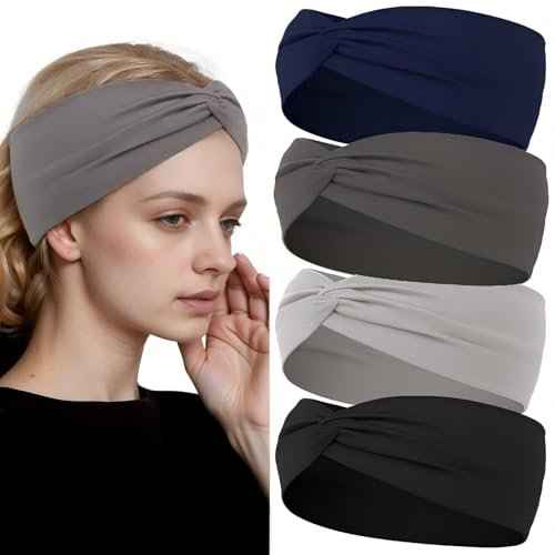 12-Pack Wide Stretch Headbands for Women - Non-Slip Extra Wide Turban Hair Bands for Workout, African Style, Sports & Daily Use (Breathable, All-Day Comfort) Color1 (Color2)