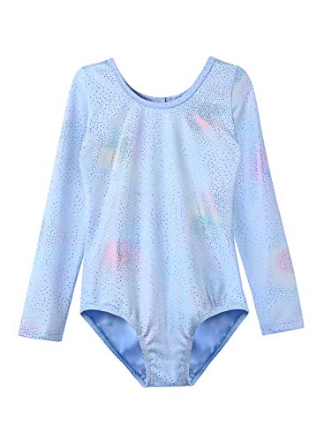 Girls Long Sleeve Colorful Sparkle Leotard for Ballet & Gymnastics - 2-3T, Smoky Violet Variation