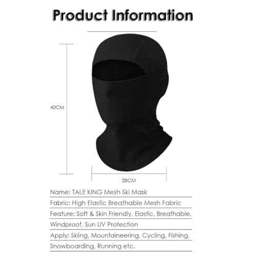 Ski Mask for Men & Women Balaclava Face Mask Summer Breathable Full Head Shiesty Masks for Football Motorcycle UV Protection