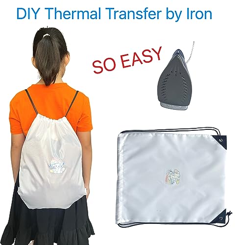 White Drawstring Backpack Bulk 20 Packs - DIY Gym Sports Travel Cinch Bag