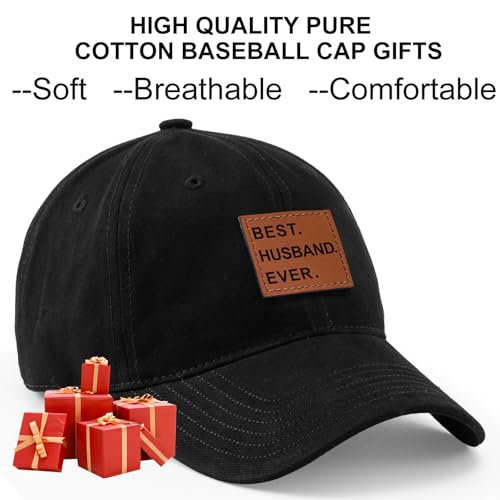 Gifts for Husband Fathers Day Anniversary Husband Gifts from Wife Dad Hat Black