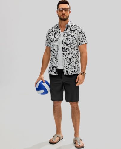 Men's 9-Inch Swim Trunks with No Liner - Large Black Bathing Suit