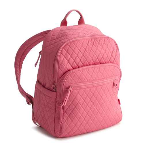 Vera Bradley Women's Premium Cotton Bancroft Backpack Bookbag, Rapture Rose, One Size