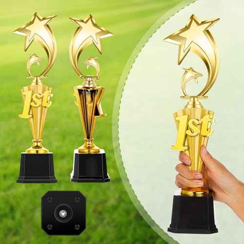 3 Pcs 3rd 2nd 1st Place Trophy First Place Plastic Trophy Award for Sports Tournament Funny Prize Cup for Football Soccer Competitions Reward Ceremony