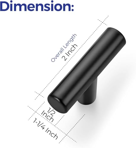 Ravinte Matte Black Stainless Steel Cabinet Pulls 2 Inch - 30 Pack