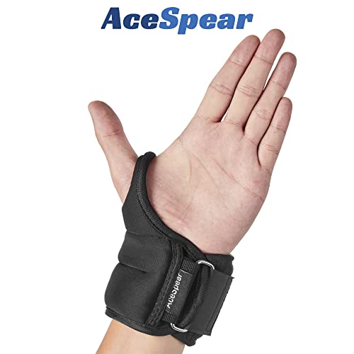 Weighted Wrist Weights with Thumb Loops - 3 lb Pair for Men Women - Black