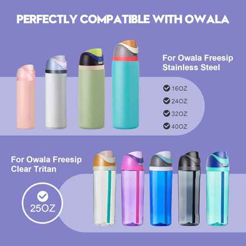 Replacement Lid for Owala Freesip, Compatible with Owala Cup 16oz 24oz 32oz 40oz, One Button Water Bottle Top Lid for Owala Freesip, Leakproof, BPA-Free, Orange-Purple