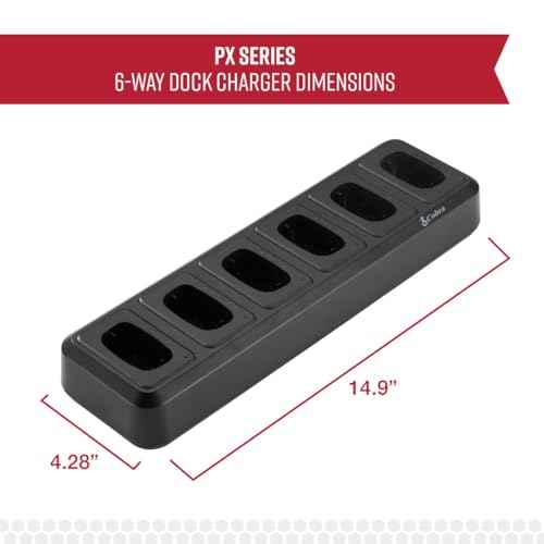 Cobra PX Professional Walkie Talkie 6-Way Dock Charging Station with UBS Charging Cable - Desktop Portable Charger, Compatible with PX650 Business Models