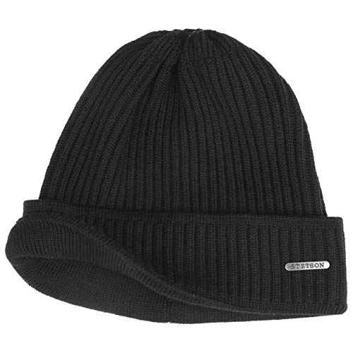 Stetson Parkman Knitted Cap 100% Merino Wool Made in EU Men Women Autumn Winter Black