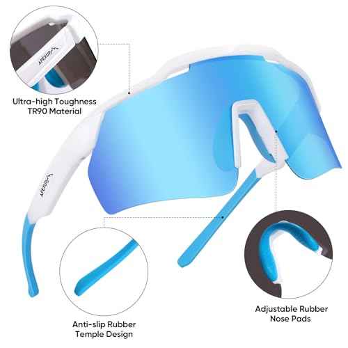 APEXUP Sports Polarized Sunglasses for Men Women, UV400 Protection Men's Sunglasses for Cycling, Fishing