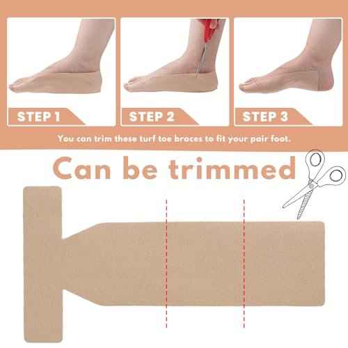 10Pcs of Turf Toe T-Straps - Moleskin Splints for Big Toe Injuries - Adhesive Toe Straighteners Turf Toe Wrap Elastic Tape
