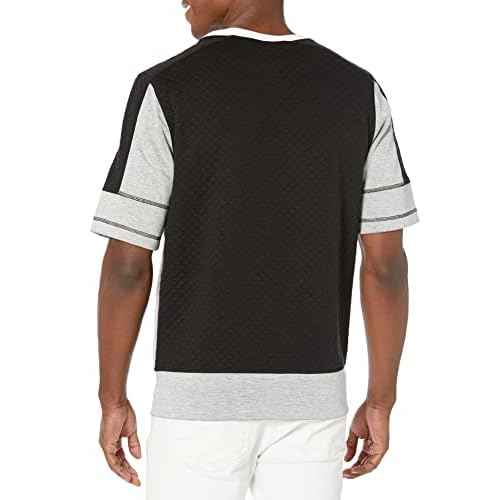KARL LAGERFELD Men's Contrast Fabric Mesh Logo Pullover