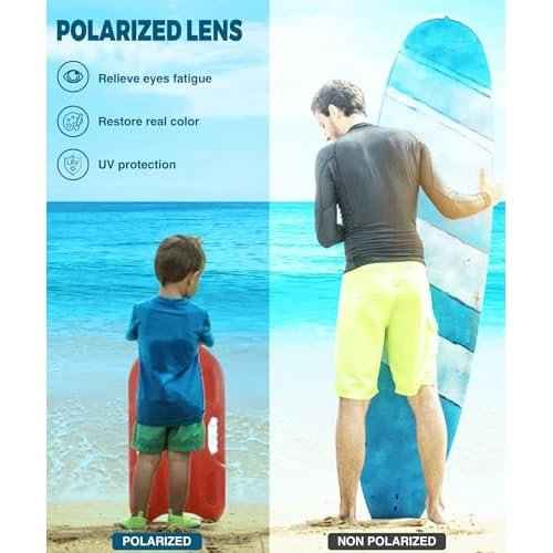 Aegend Kids Swim Goggles, Polarized Swimming Goggles for Age 6-11 Boys, Girls, Anti-Fog Anti-Uv Water Pool Goggles