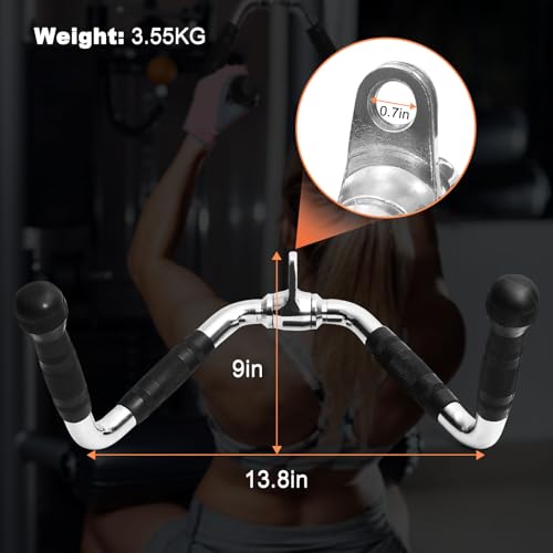 Lat Pulldown Bar Attachment for Strength Training - 15.7 x 8 in, Supports 400 lb