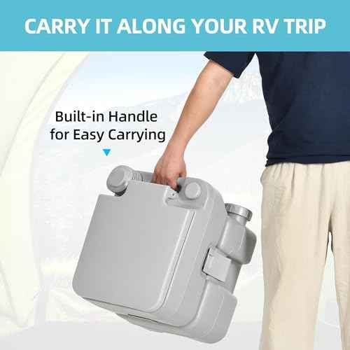 YITAMOTOR 5.8 Gallon Portable Toilet for Camping, RV Travel Potty with Press Flush Pump, Leak-proof Seal Ring for Travel, Boating, Hiking, Trips