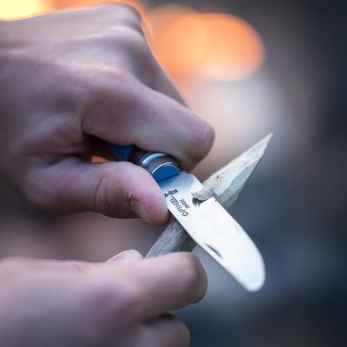 Opinel Junior No. 07 Folding Knife Blue Stainless Steel Safety Tip with Whistle