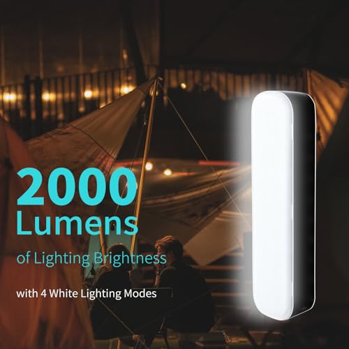 Solar Rechargeable Camping Lantern - 2000 Lumens, 4 Light Modes, Solar & USB Charging (Black)