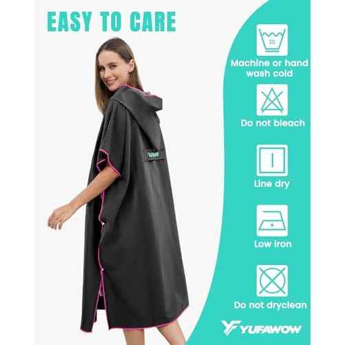 Men Women Hooded Towel Changing Wearable Cloth Swimsuit Bikini Coverup Dry Robe Bathing Swim Parka Jacket Suit Dress Wrap Plus Size for Beach Hiking Pee Surf Board Pool Shower