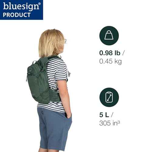 Osprey Raptor Jr Boy's Mountain Biking Backpack with Hydraulics Reservoir, Tundra Green
