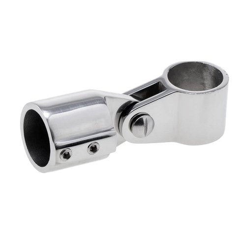 Marine Pair 316SS Heavy Duty Bimini Top Cap External Eye End Boat Fittings with Two Screws Hardware Fits 7/8" or 1" OD Round Tube (1" (25MM) 2PC)