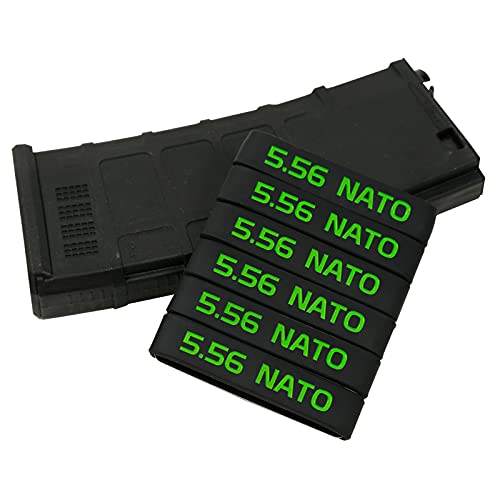 Aolamegs 5.56 Magazine Marking Bands - Black-Green 6 Pack