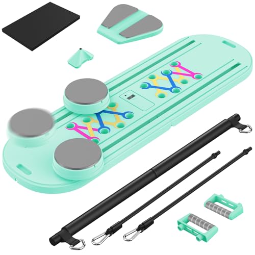 Pilates Board, Newest 7-in-1 Multi-Purpose Portable Pilates Reformer Machine for Home, Foldable at Home Pilates Kit, Pilates Board for Home Workout Fitness Exercise,Abs