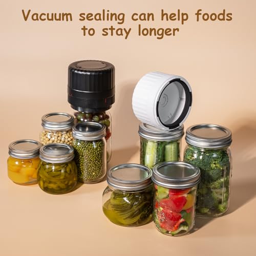 Electric Mason Jar Vacuum Sealer Kit - Automatic Food Preservation, Black