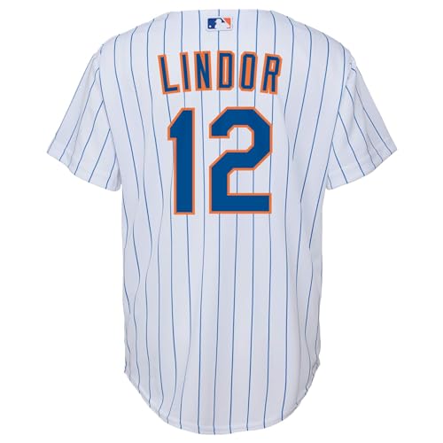 MLB Kids Youth Baseball Jersey - Francisco Lindor New York Mets White 8-20 Outerstuff