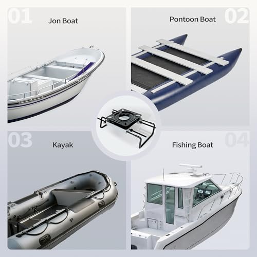 1 pcs Boat Seat Swivel Base - Adjustable Clamp-On 7.5-18 Inch Marine Mount