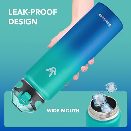 32 oz Insulated Stainless Steel Water Bottle with Carrying Strap - Leakproof & Keeps Drinks Hot or Cold