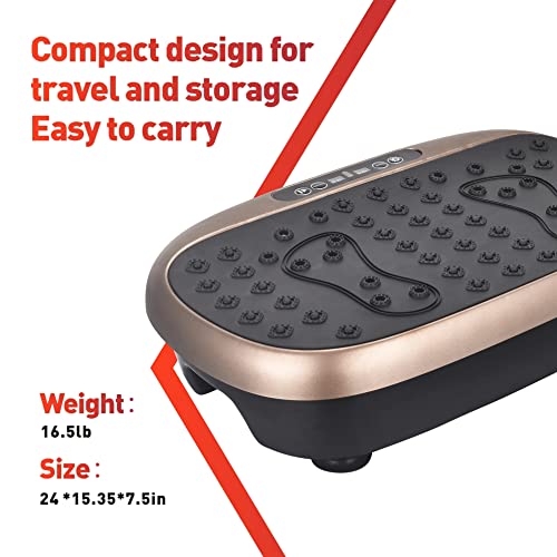EILISON Atom Vibration Plate Exercise Machine - Full Body Vibration Plate for Lympathic Drainage with Acupressure - Home Fitness with Loop Bands for Weight Loss, 300lbs Capacity (Atom Brown)