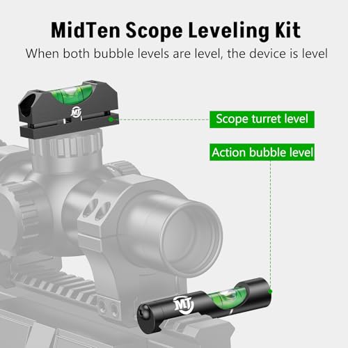 MidTen Scope Leveling Kit Bubble Level Anti-Cant with Magnetic Base - Black