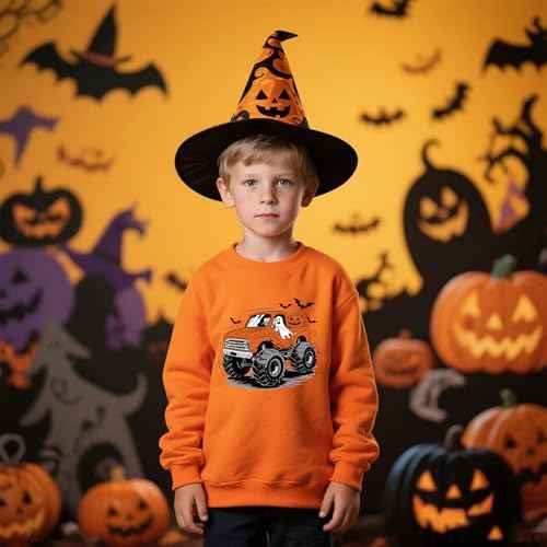 Halloween Sweatshirt Kids Glow in the Dark Dinosaur Shirt Boys Pumpkin Tops Bat Long Sleeve Cotton Outfits 1-7T